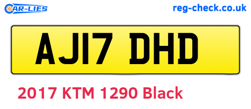 AJ17DHD are the vehicle registration plates.