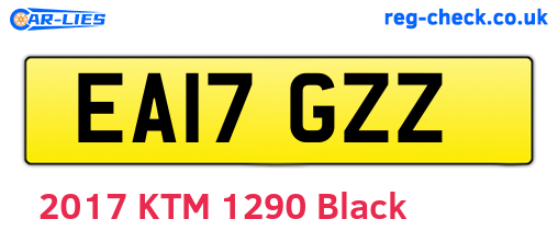 EA17GZZ are the vehicle registration plates.