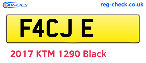 F4CJE are the vehicle registration plates.