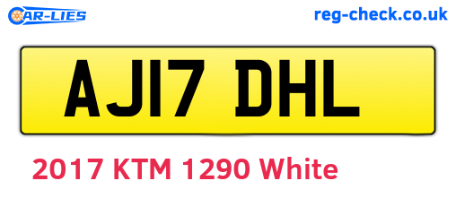 AJ17DHL are the vehicle registration plates.