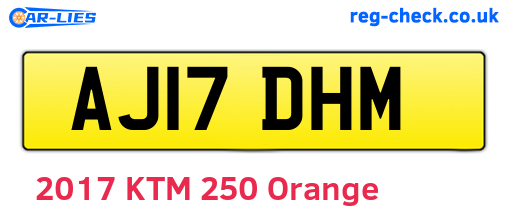 AJ17DHM are the vehicle registration plates.