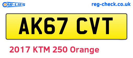 AK67CVT are the vehicle registration plates.