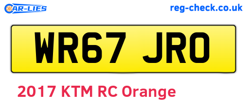 WR67JRO are the vehicle registration plates.