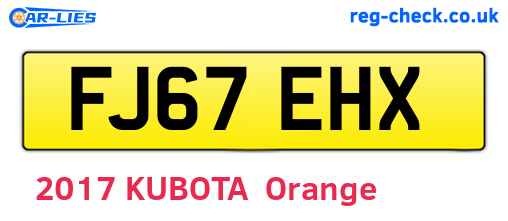 FJ67EHX are the vehicle registration plates.