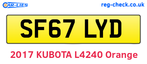 SF67LYD are the vehicle registration plates.