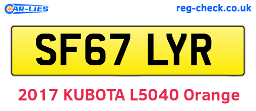 SF67LYR are the vehicle registration plates.