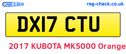DX17CTU are the vehicle registration plates.