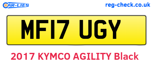 MF17UGY are the vehicle registration plates.