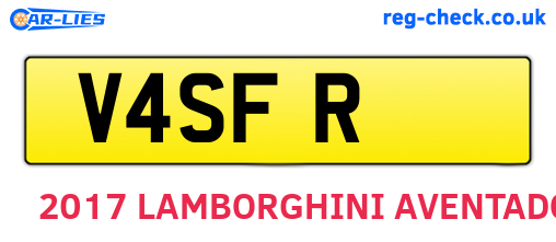 V4SFR are the vehicle registration plates.