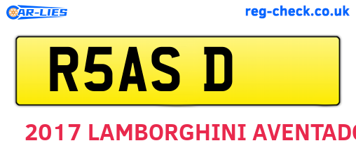 R5ASD are the vehicle registration plates.