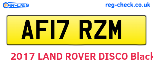 AF17RZM are the vehicle registration plates.
