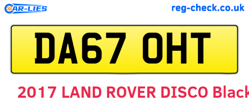DA67OHT are the vehicle registration plates.