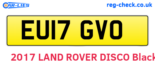 EU17GVO are the vehicle registration plates.