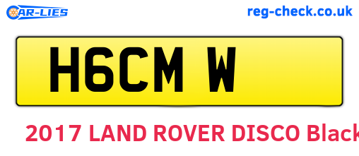 H6CMW are the vehicle registration plates.