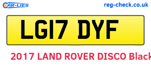 LG17DYF are the vehicle registration plates.