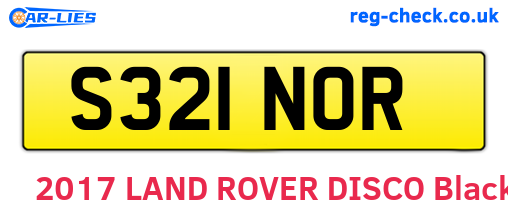 S321NOR are the vehicle registration plates.