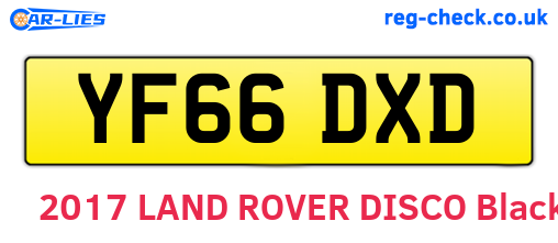YF66DXD are the vehicle registration plates.