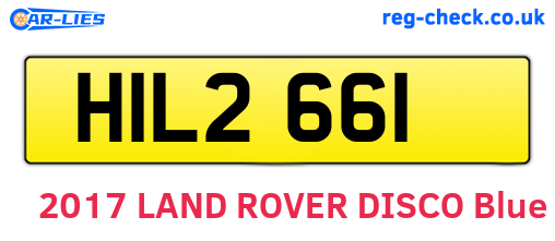 HIL2661 are the vehicle registration plates.