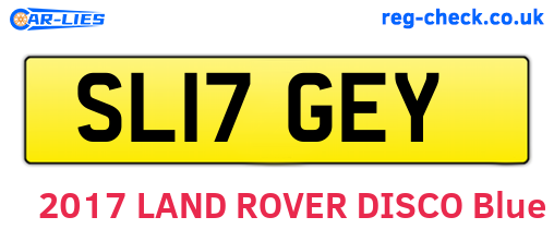 SL17GEY are the vehicle registration plates.