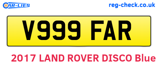 V999FAR are the vehicle registration plates.