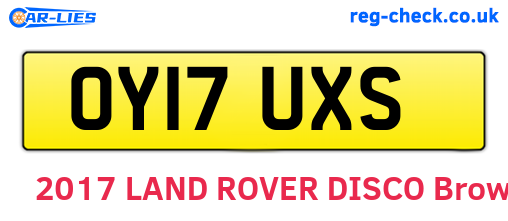 OY17UXS are the vehicle registration plates.
