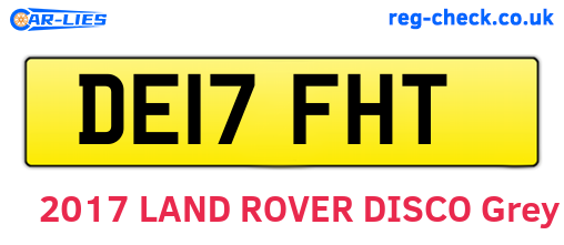 DE17FHT are the vehicle registration plates.