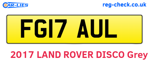 FG17AUL are the vehicle registration plates.