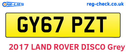 GY67PZT are the vehicle registration plates.