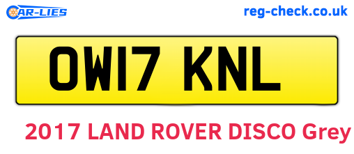 OW17KNL are the vehicle registration plates.