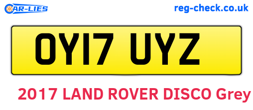 OY17UYZ are the vehicle registration plates.