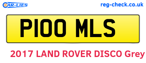 P100MLS are the vehicle registration plates.