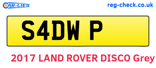 S4DWP are the vehicle registration plates.