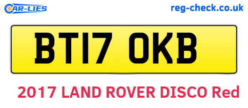 BT17OKB are the vehicle registration plates.