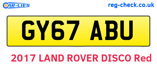 GY67ABU are the vehicle registration plates.