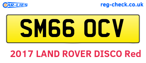 SM66OCV are the vehicle registration plates.