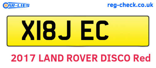X18JEC are the vehicle registration plates.