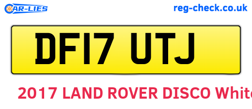 DF17UTJ are the vehicle registration plates.