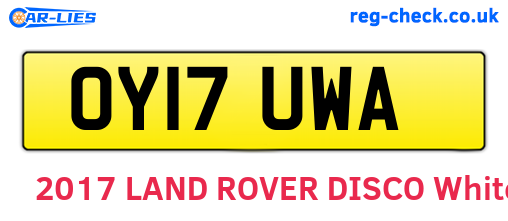 OY17UWA are the vehicle registration plates.