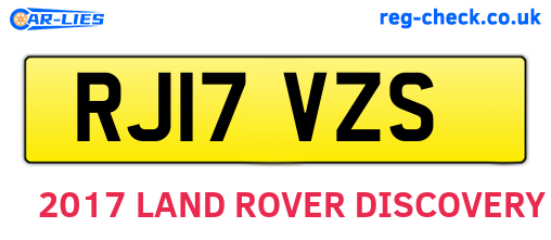 RJ17VZS are the vehicle registration plates.