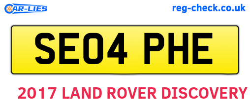SE04PHE are the vehicle registration plates.