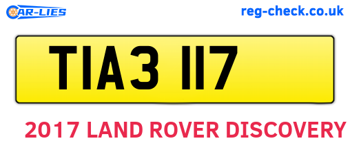 TIA3117 are the vehicle registration plates.