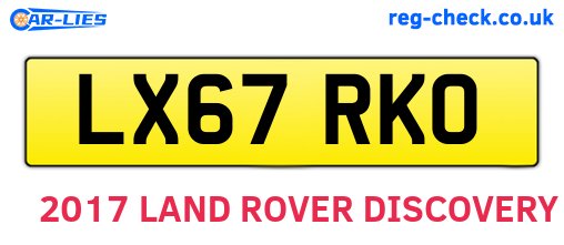 LX67RKO are the vehicle registration plates.