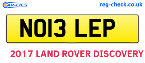 NO13LEP are the vehicle registration plates.