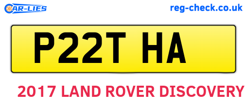 P22THA are the vehicle registration plates.