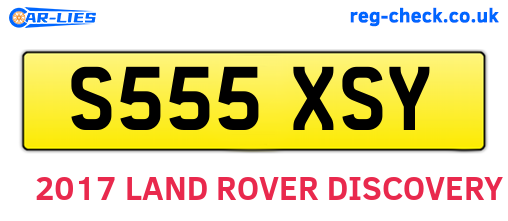 S555XSY are the vehicle registration plates.