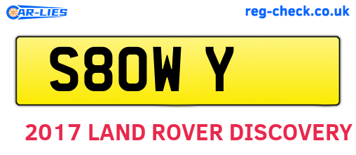 S8OWY are the vehicle registration plates.