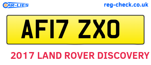 AF17ZXO are the vehicle registration plates.