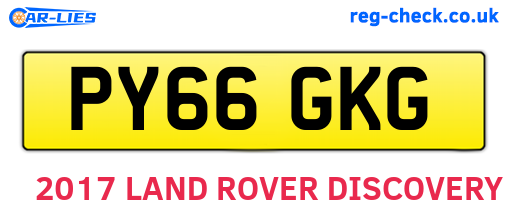 PY66GKG are the vehicle registration plates.