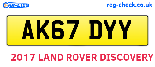 AK67DYY are the vehicle registration plates.