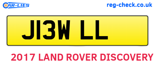 J13WLL are the vehicle registration plates.